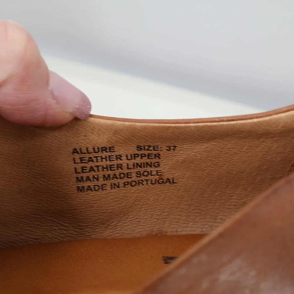 Miz Mooz d'Orsay Sandals Women 6.5 Brown Leather Open Toe Wedge Boho Chic Earthy